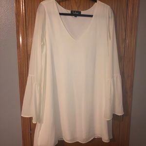 Lulus White Long Sleeve Dress
